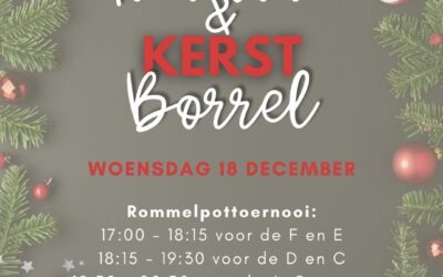 Kerstborrel + rommelpottoernooi op 18 december